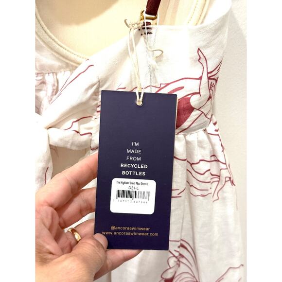 NWT Ancora Sleeveless Underwired The Highland Coast Maxi Dress White Women's L - Picture 4 of 5